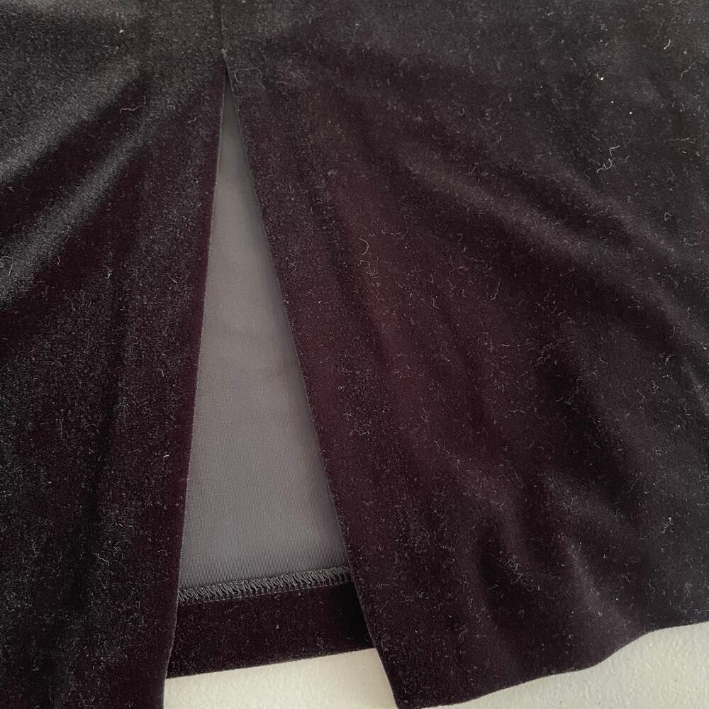 Express Dress Womens XL Black Velvet Velour Long Sleeve Mock Neck Maxi - Picture 5 of 9